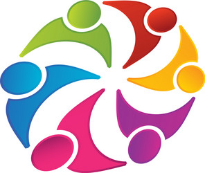 Teamwork huddle group icon logo vector