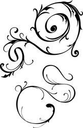 thin scroll element pair vector