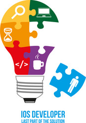 ios developer search puzzle design concept vector image