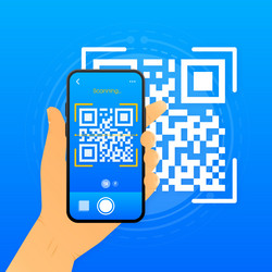 Qr code scan on smartphone for payment vector