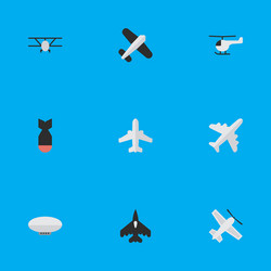 set of simple plane icons vector image