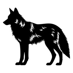 wolf silhouette of simple minimal Vector Image