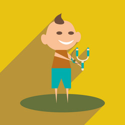 flat with shadow icon and mobile application boy vector image