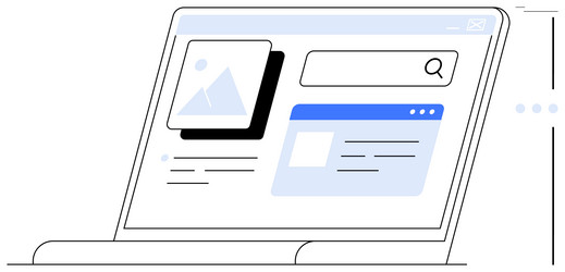 laptop with open web browser featuring search bar vector image