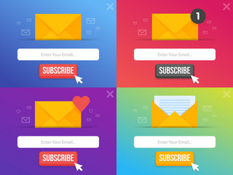 modern pop-up subscribe form set for your website vector