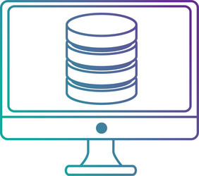 monitor computer with data disk vector image