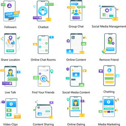 Online chatting and social media flat gradient vec vector