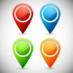 Set of colorful map markers pins vector