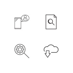 data analytics linear icons set simple outline vector image