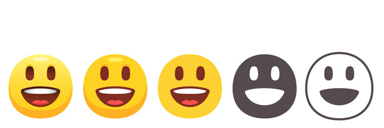 grinning emoji with big eyes vector