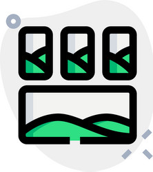 triple top images in row followed bottom large vector image