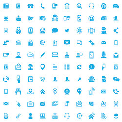 contact us 100 icons universal set for web and ui vector image