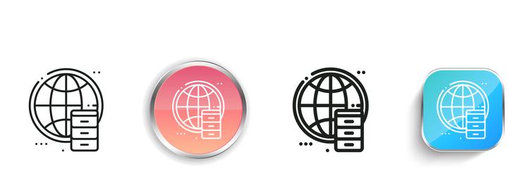 global icon thin linear regular and button style vector image