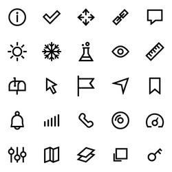 set icons for simple flat style ui design vector image