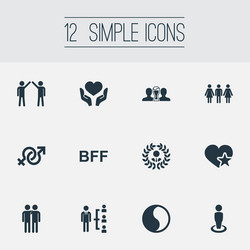 set of simple friends icons vector