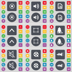 stop sound graph file arrow up frame firtree mute vector image