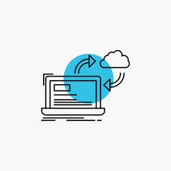 sync processing data dashboard arrows line icon vector image