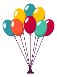 Bunch of balloons child party symbol celebration vector