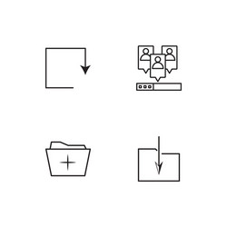 data analytics linear icons set simple outline vector image