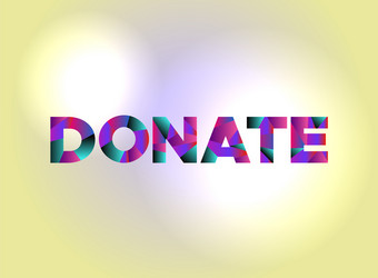 donate concept colorful word art vector