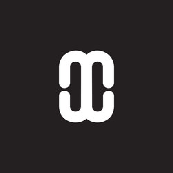 letter mw linked curves loop motion simple logo vector image