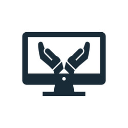Monitor lcd led hand icon design template elements vector