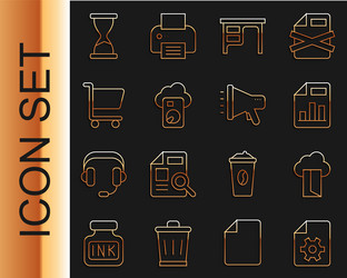 set line document settings cloud database vector image