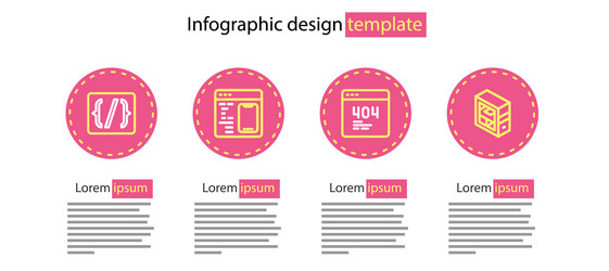 set line page with a 404 error computer software vector image
