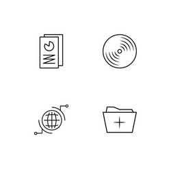 data analytics linear icons set simple outline vector image