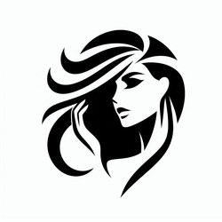 Dramatic Female Silhouette Vector Image