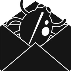 mail bug icon simple style vector image