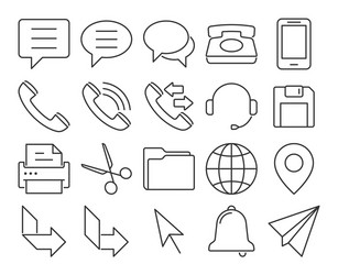 Modern line style icons user interface set 3 vector