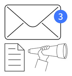 new message notification with envelope report vector image
