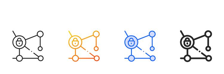 security system iconthin linear gradient blue vector image