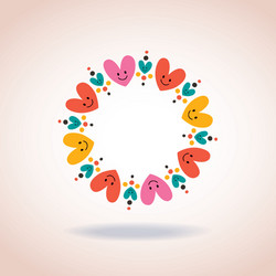 Cute hearts circle love symbol sign icon concept vector