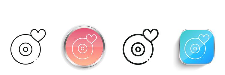 disc icon thin linear regular and button style vector image
