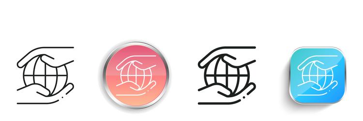globe icon thin linear regular and button style vector image