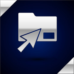 Silver cursor click document folder icon isolated vector
