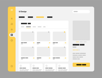Wireframe UI Screens - Dashboard & UX vector image