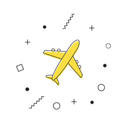 airplane icon yellow plane vector