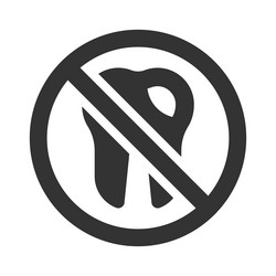 Forbidden tooth icon Royalty Free Vector Image