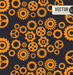 Gears design over black background vector