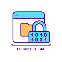 personal data encryption on internet sources rgb vector image