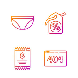 set line page with a 404 error paper check vector image
