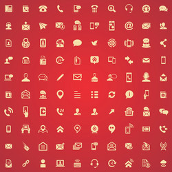 contact us 100 icons universal set for web and ui vector image