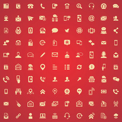 Contact us 100 icons universal set for web and ui vector