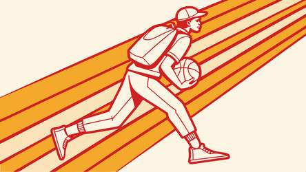 dynamic basketball player in action design vector image
