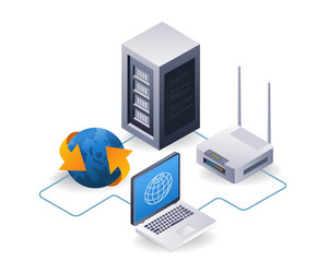 internet network router computer server concept vector image