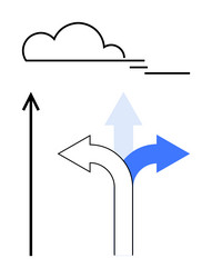 navigating change arrows pointing to different vector image