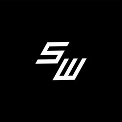 Sw logo monogram with up to down style modern vector